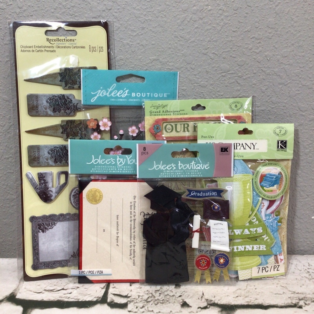Scrapbook Embellishments Accents Crafting Lot of 6 Assorted New Packages